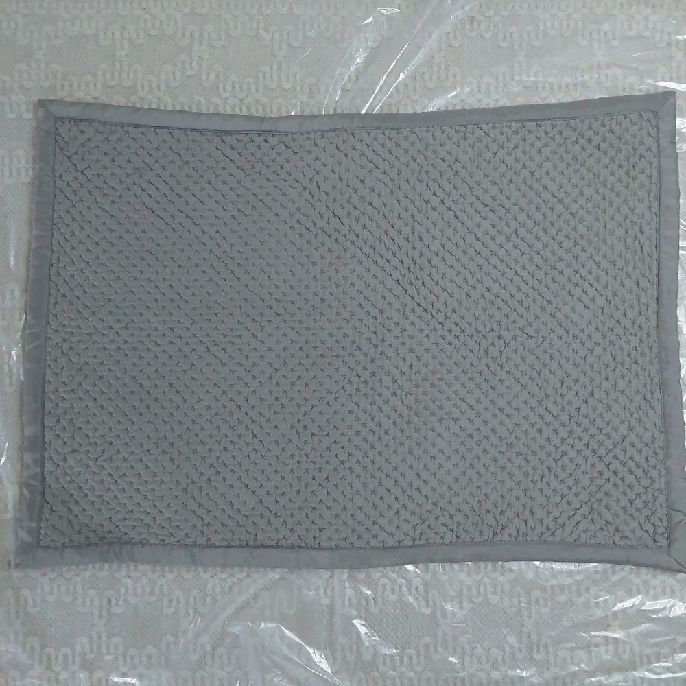 Restoration Hardware Silk Quilted/ Stitch Gray Set Of 2 Shams! (P25)
